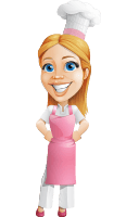Cute Cooking Housewife Cartoon Vector Character AKA Charlotte Cabernet